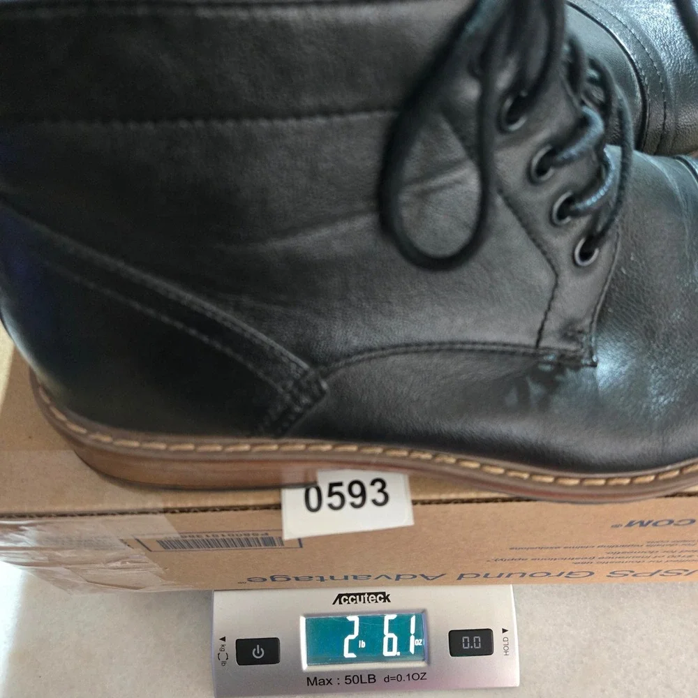 Perry Ellis America Manning Men's Black Cap Toe Lace Up Boots Design Size 8